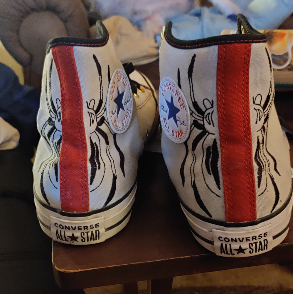 Converse All Star High Tops with Red and Black Design